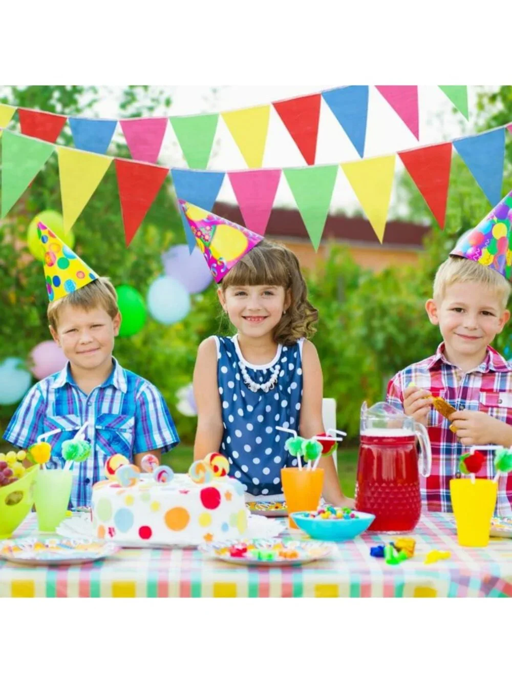 720pcs Pennant Banner Flags & 120pcs Balloon Garland Kit for Carnival Party